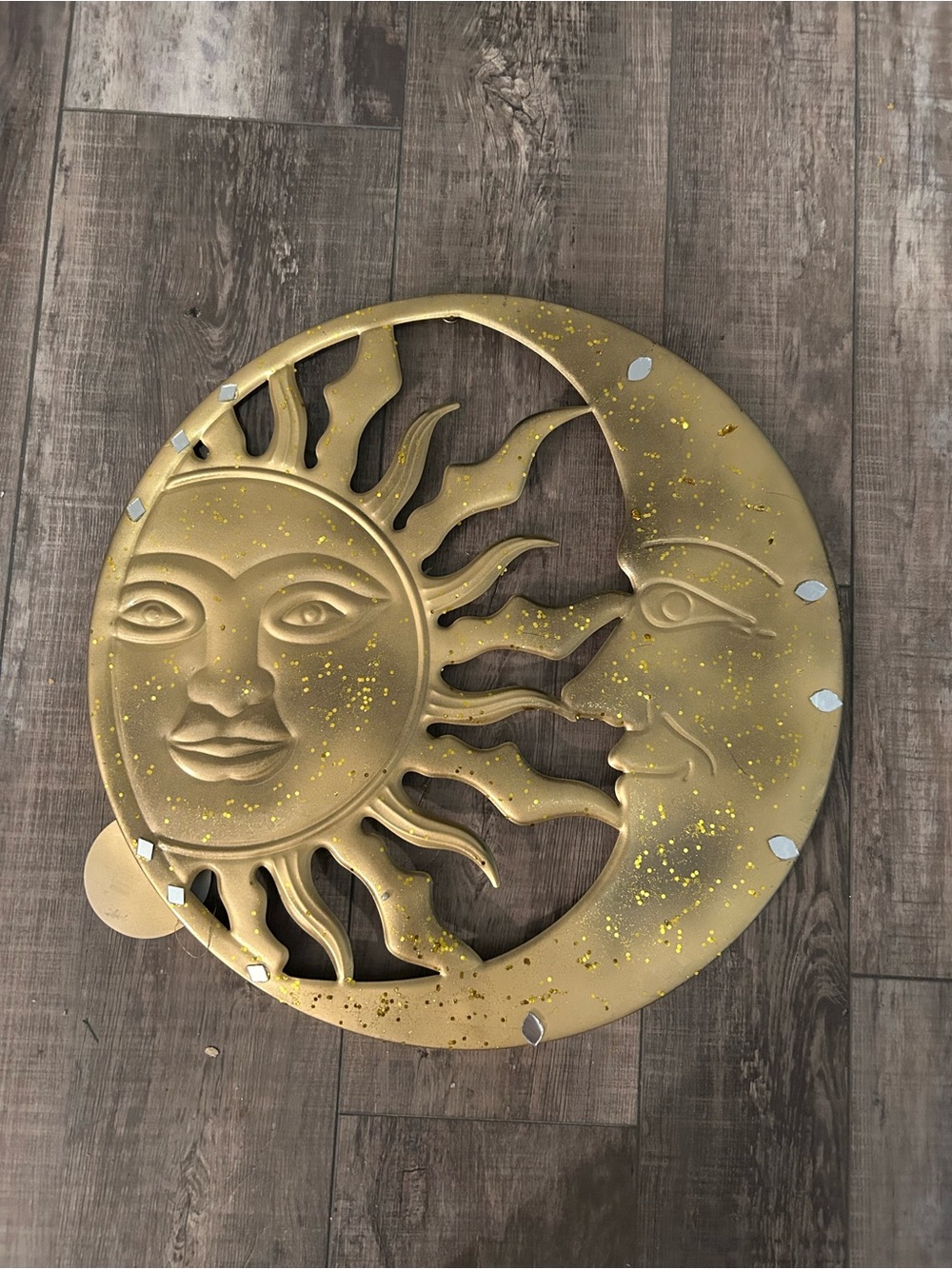 Sun and Moon Metal Wall Decor - Gold 18 inches round